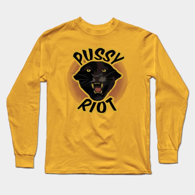 pussy riot panther Long Sleeve T-Shirt by jederanders